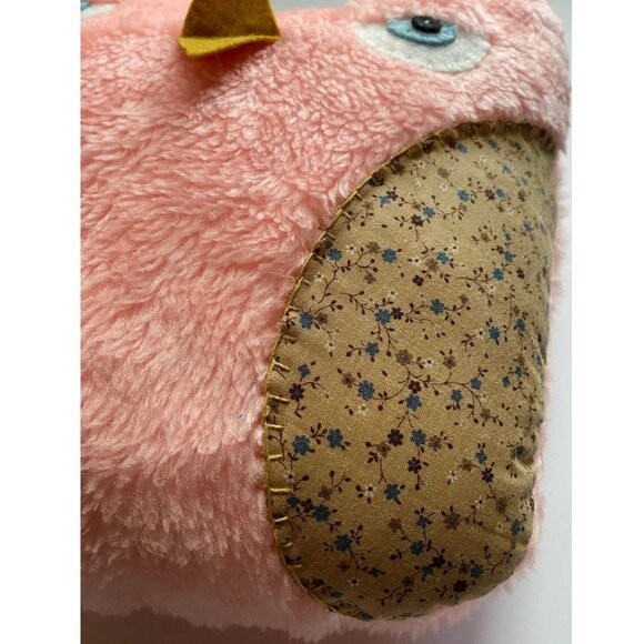 Woodland Owl Stuffed Animal Plushie Upcycled Hugging Buddy Neck Rest Pillow - Picture 3 of 4